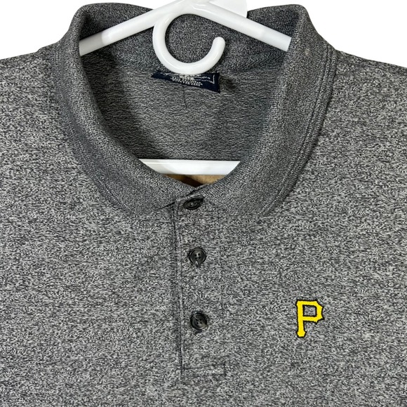 Vintage Lee Sport Mens 2XL Gray Pittsburgh Pirates Polo Shirt Casual - Picture 1 of 8